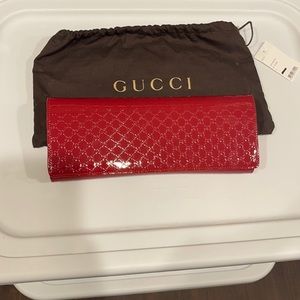 Gucci Red Paten Leather Red Clutch